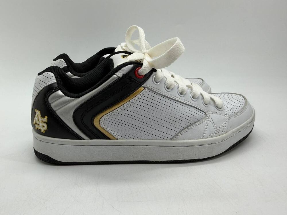 Air Speed Elite II Men’s Size 7 White Black Gold Leather Low Top Sneakers